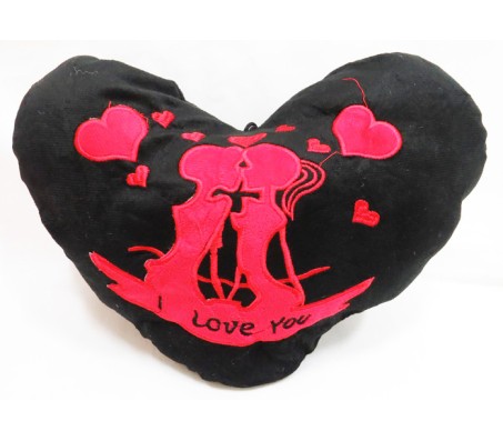 Love Heart Black I Love You Music Pillow With I Love You on Press Medium Size[10 x 14 inches]